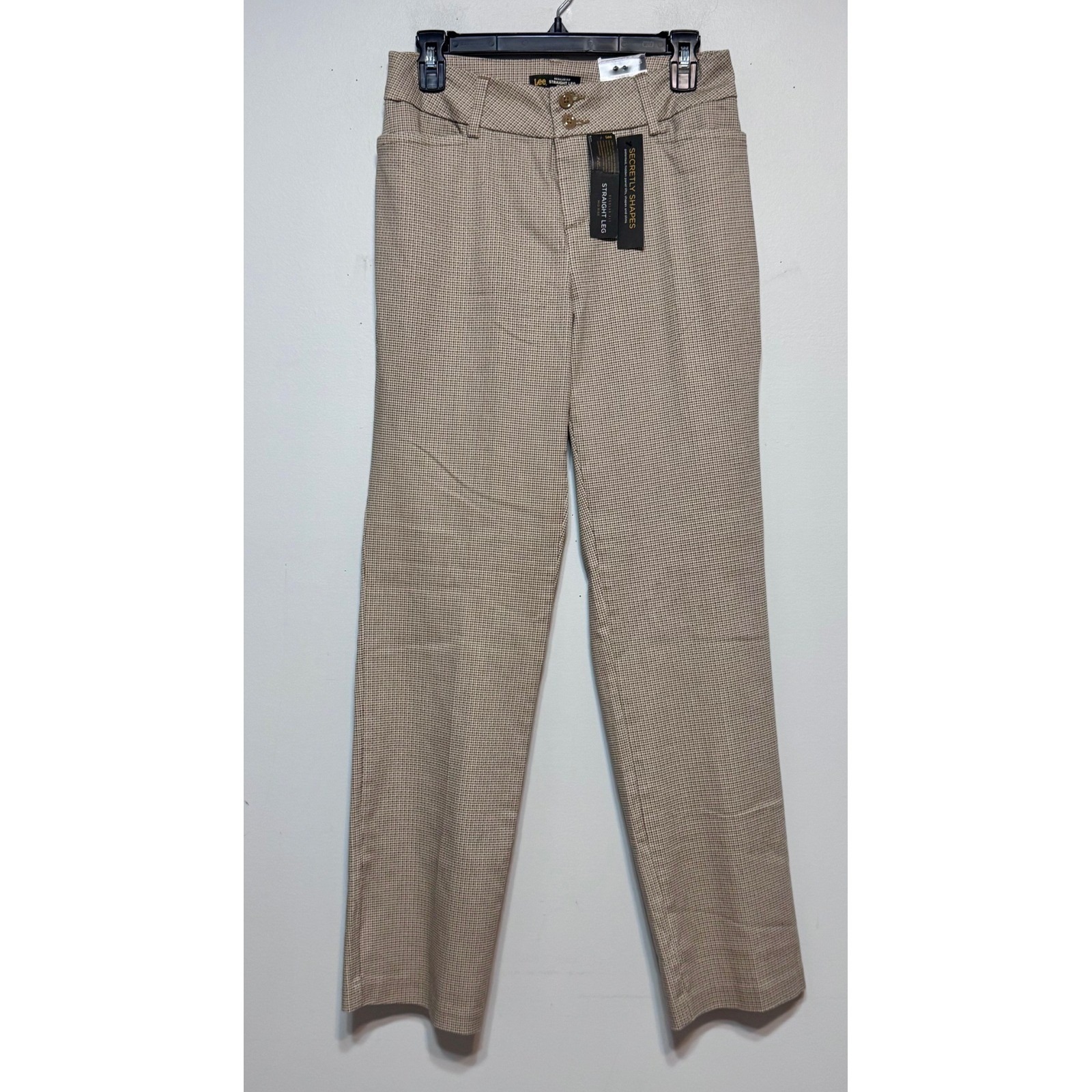 Nwt Officecore Houndstooth Straight Leg Pants Size 8 Preppy Normcore Minimalist